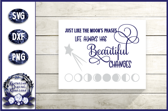 Moon Quote and Phases: Graphics for Crafts