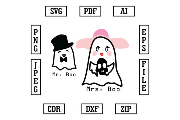 Mr. and Mrs. Boo Halloween Quote SVG Cut