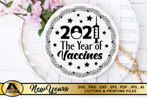 New Year 2021 the Year of Vaccines Graphics